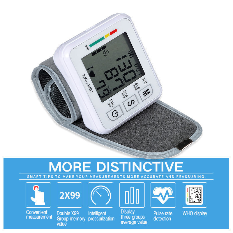 💓 Digital Blood Pressure Monitor – Wrist Cuff | Auto Measurement with LCD Display & Memory Recall My Store